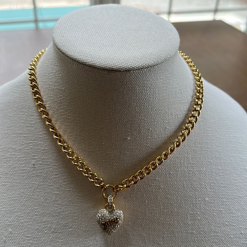 Juicy Couture heart pendant necklace with rhinestones